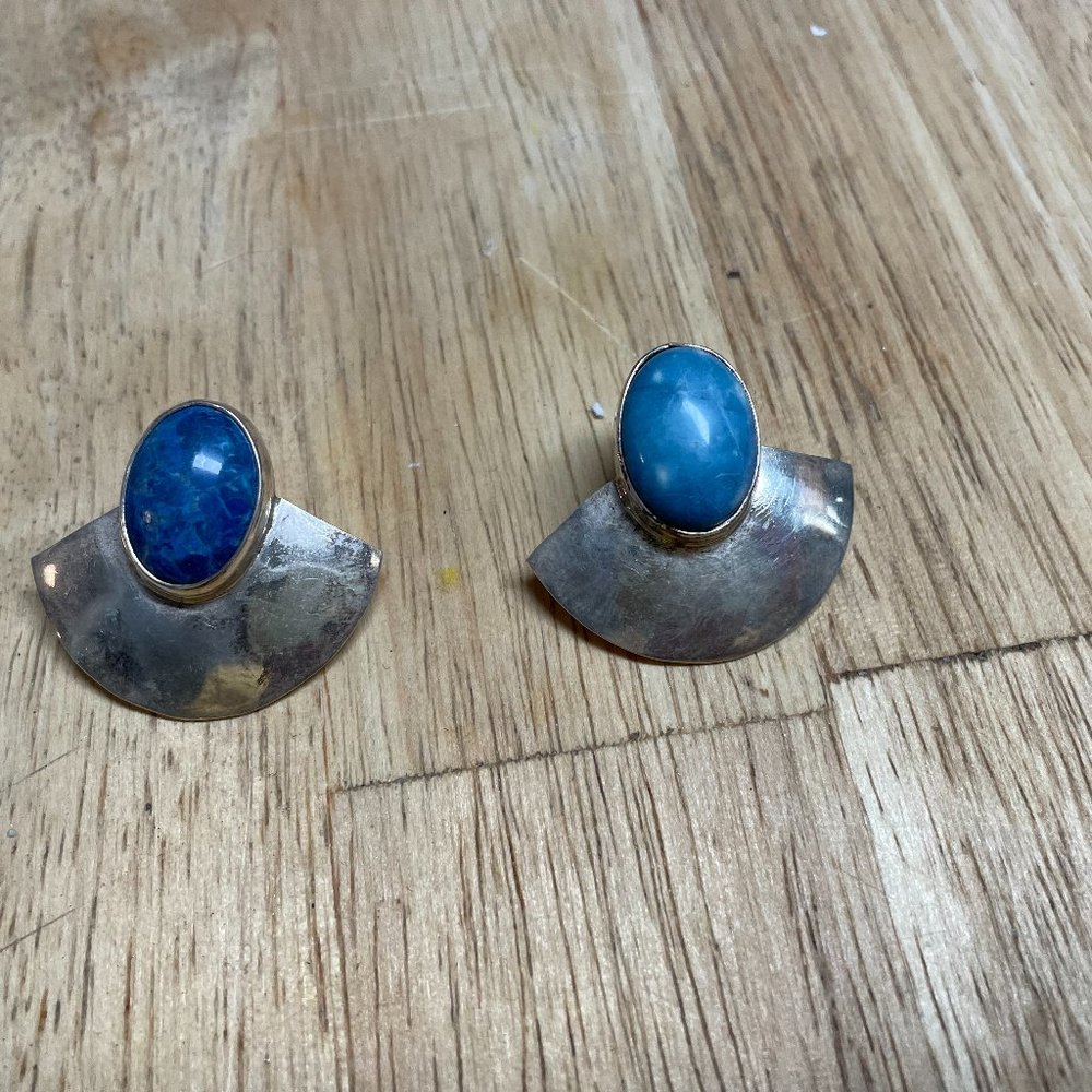 Vintage Silver/Jade Earrings